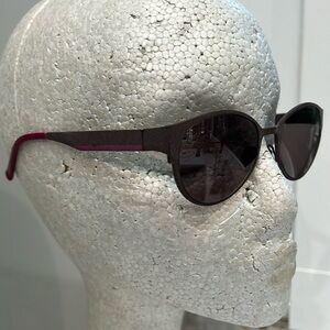 Cole Haan Brown Taupe Matte Metal Raspberry Purple Accents Eyeglasses Sunglasses